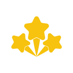 Three yellow stars vector icon