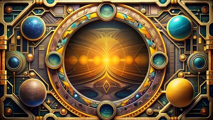 Obraz premium Abstract cosmic exploration with mesmerizing patterns, universal connection