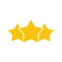 Three yellow stars vector icon