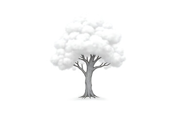 Isolated tree with roots and branches in all seasons illustration