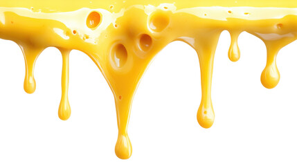 Melted cheese dripping with transparent background