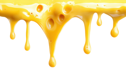 Melted cheese dripping with transparent background