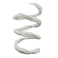 Closeup Milk liquid splashes dripping on white background. 3D Render.