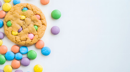 Close-up of brightly colored processed foods arranged neatly on a clean surface, showcasing vibrant textures and appealing presentation for culinary photography.
