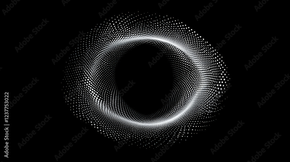 Poster technology background. abstract circular wave of particles. futuristic dotted wave. visualization of