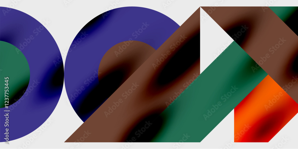 Aufkleber Vibrant abstract background circles with smooth gradients, creating a dynamic and modern design. Ideal for creative, tech, or contemporary-themed projects