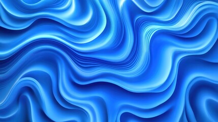 Obraz premium Abstract blue waves creating a fluid motion background