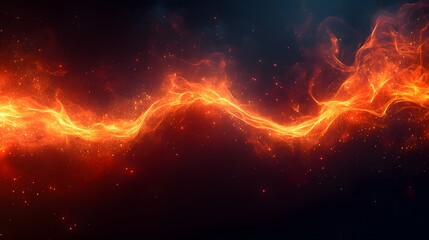 Smooth Red Heartbeat Waveform