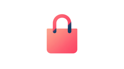 Shopping bag icon with transparent background representing online commerce