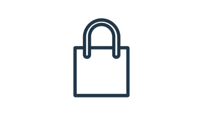 Minimalistic shopping bag icon on transparent background - Powered by Adobe