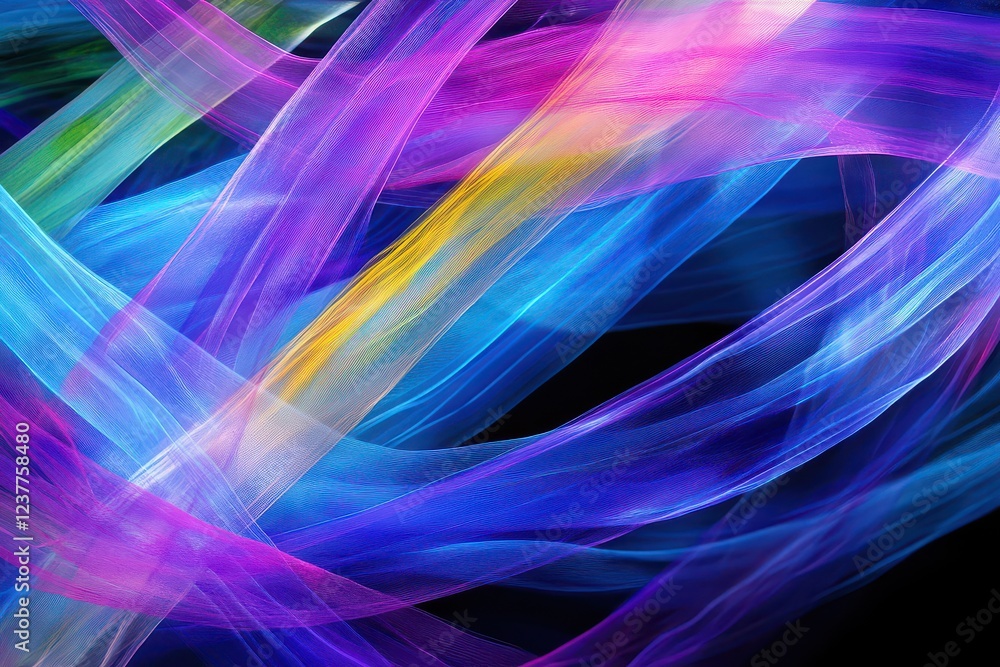 Aufkleber abstract colorful light trails swirling against a dark background, creating a dynamic visual effect