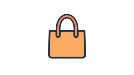 Shopping bag icon representing retail and consumerism on transparent background