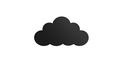 Black cloud icon showing forecast and meteorology on transparent background