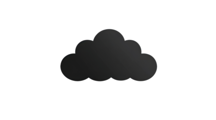 Black cloud icon showing forecast and meteorology on transparent background