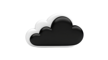 3d cloud computing icon with transparent background for digital storage and online services