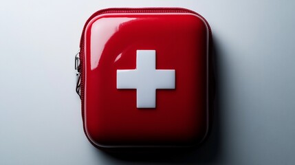 Obraz premium Red First Aid Kit: Emergency Preparedness