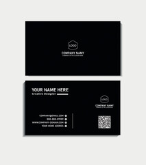 Double-sided creative business card template. Modern presentation card with company logo. Vector business card template. Visiting card for business and personal use. Vector illustration design.