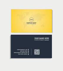 Double-sided creative business card template. Modern presentation card with company logo. Vector business card template. Visiting card for business and personal use. Vector illustration design.