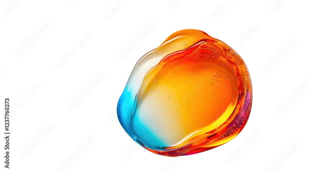 Poster abstract colorful fluid shape with transparent background
