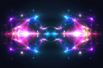 Abstract cosmic light patterns with vibrant colors creating a mystical atmosphere