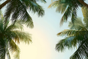 Fototapeta premium palm tree on blue sky