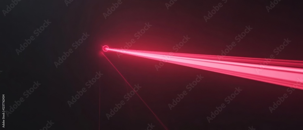 Aufkleber a vibrant red laser beam emanates from a source, creating a striking visual effect.