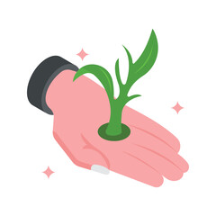 Eco Friendly Isometric Filled style icon. Eps 10 File