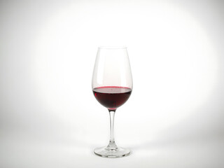 Red wine glass isolated on white background