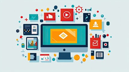 Brand development in the digital space, including website design, social media presence, content creation, and online advertising to establish a strong digital brand identity.