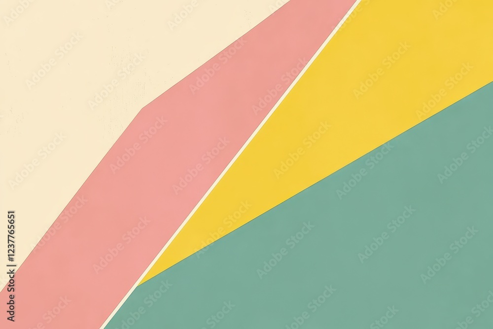 Poster abstract geometric composition with soft pastel colors creating a modern artistic backdrop