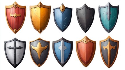 Collection of Colorful And Varied Fantasy Shields for Games