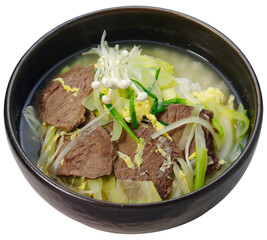 Gukbap, traditional Korean Beef Soup with Vegetables