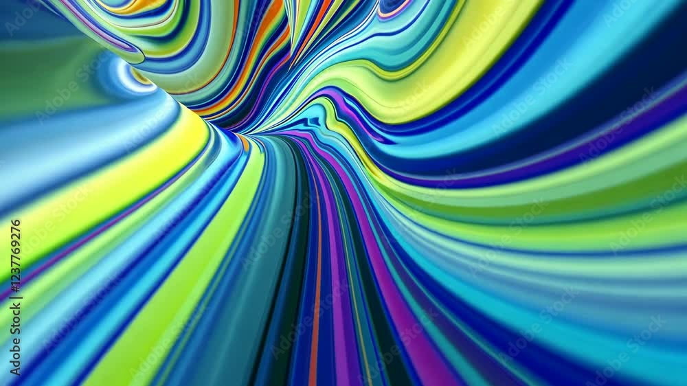 Poster vibrant swirl of colorful waves in dynamic abstract flow pattern