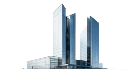 Modern skyscrapers reaching for the sky on transparent background