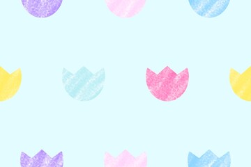 チューリップのシームレスパターン　D-3'