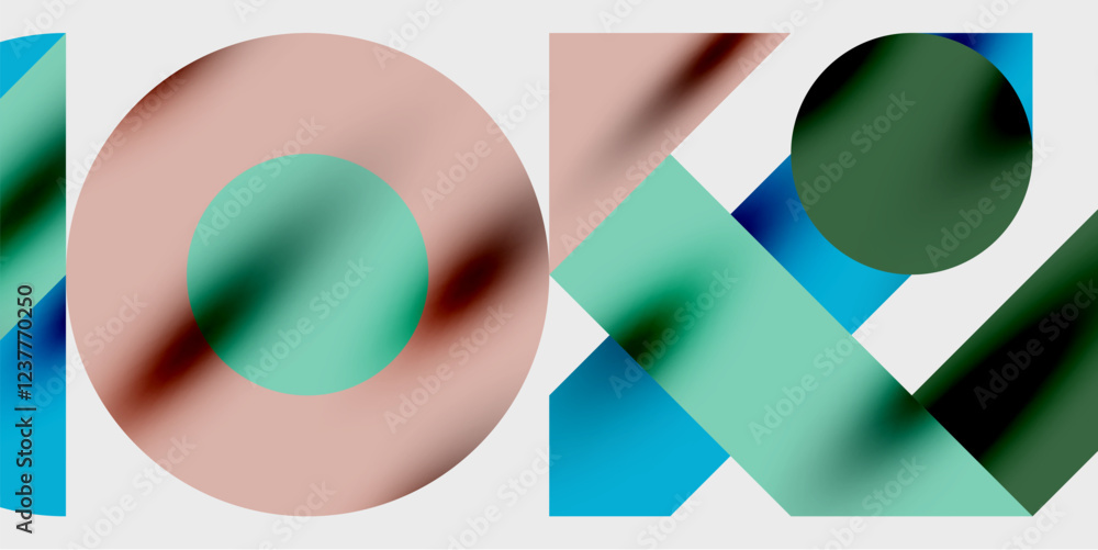 Poster vibrant abstract background circles with smooth gradients, creating a dynamic and modern design. ide