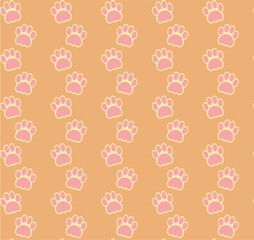 Pata de pePatrón de huellas de mascota perro gato vectorrro
