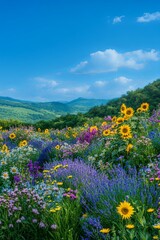 Obraz premium Seasonal Gardens Lush Summer Gardens in Full Bloom