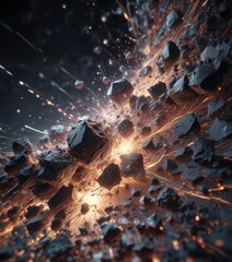 Soft focus on particles merging and creating an intricate and dynamic digital pattern, merge, digital pattern, soft focus, abstract, technology