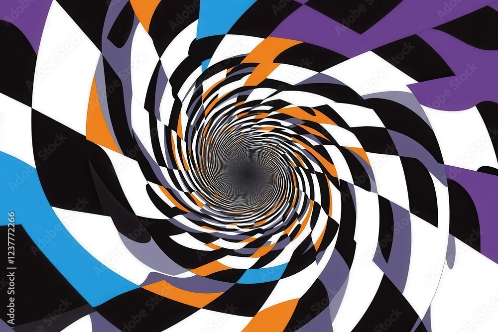 Aufkleber abstract spiral design with vibrant colors creating a hypnotic visual effect