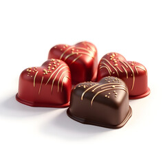 Obraz premium Heart Shaped Chocolates, a sweet delight for special moments and Valentine's day