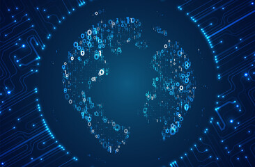 Abstract global technology background. Futuristic data network elements. Digital innovation concept for your design.
