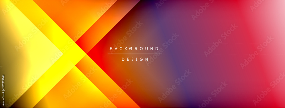 Aufkleber Dynamic shadow lines with gradient colors geometric background