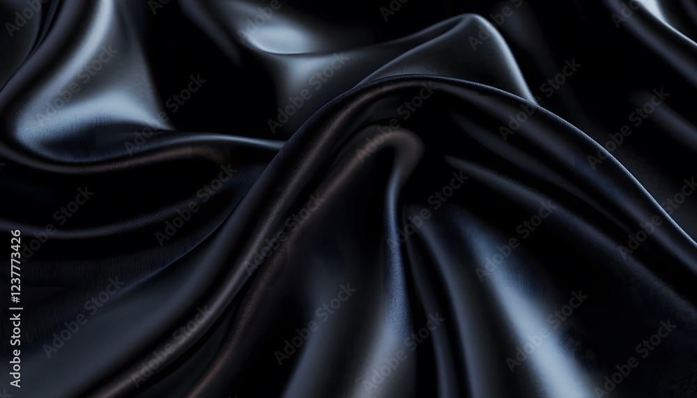 Poster draped dark fabric showing smooth texture and waves