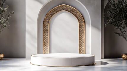 Islamic Podium, luxury ramadan podium for display product, presentation, stage, base