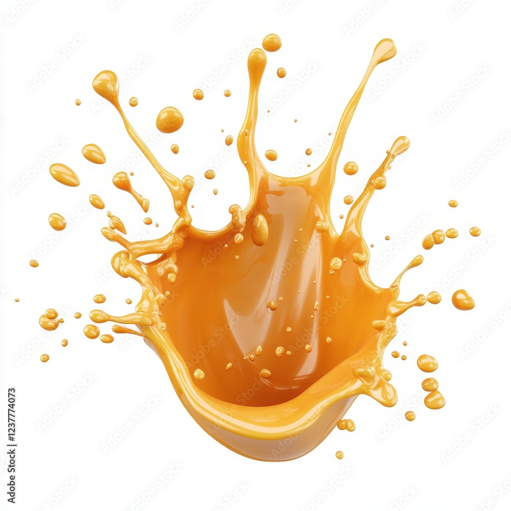 Poster visually striking 3d honey splash creating a fun and dynamic scene