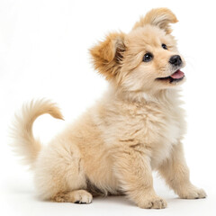 Obraz premium golden retriever puppy on white background