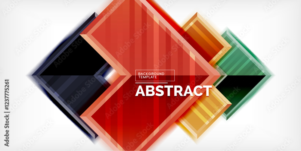 Poster Arrow symbols created with 3d effects and line texture geometric abstract background