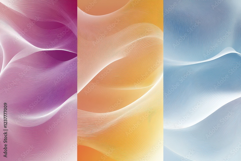 Aufkleber abstract waves in vibrant colors creating a soothing visual experience for artistic backgrounds