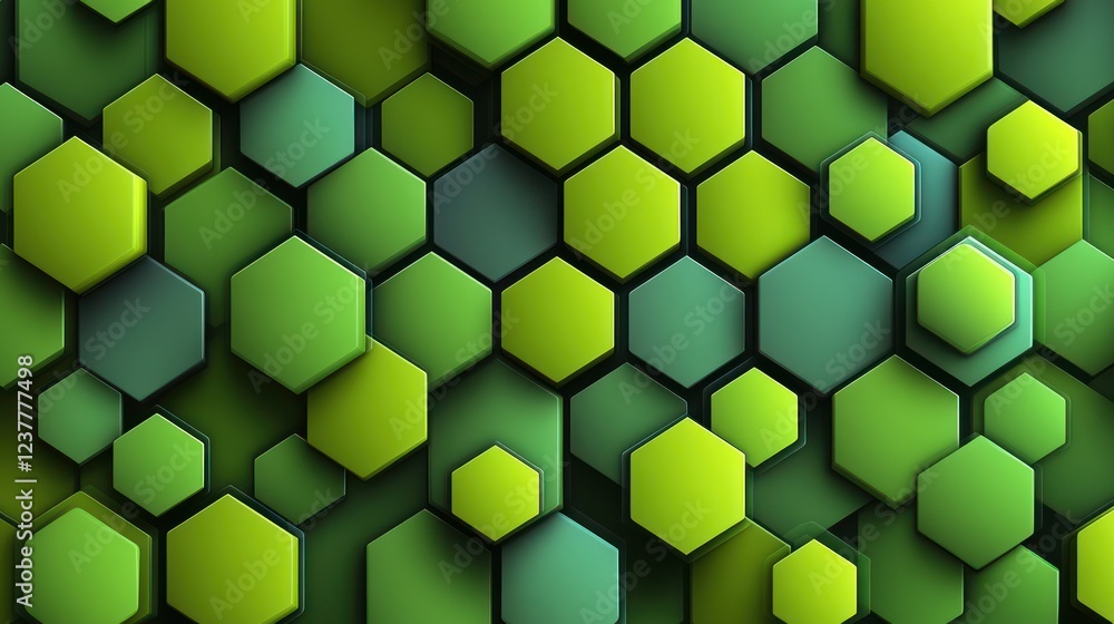 Poster green hexagon pattern background texture design
